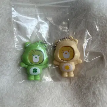 케어베어 사진 프레임 마스코트 그린 컬러 옐로우 컬러