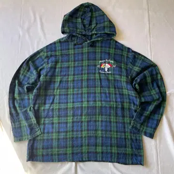 USA 제조 롱 T셔츠 체크 그린 그런지 Y2K 헤이세이 구제 의류