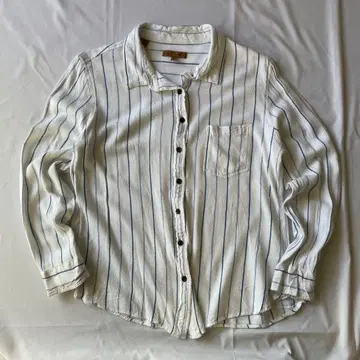 레어 00s 레이온 스트라이프 셔츠 그런지 Y2K 헤이세이 구제 의류