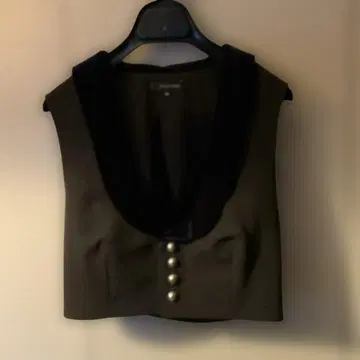 [레어] 벨벳 옷깃 네이비 숏 베스트