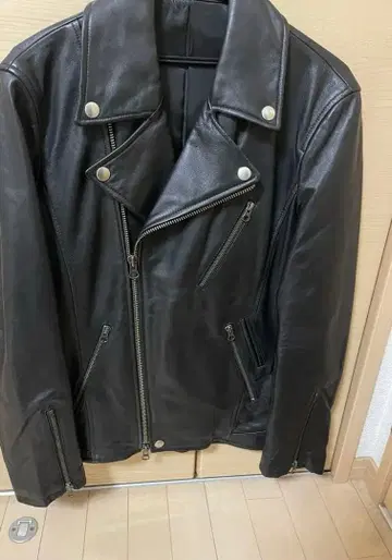 BLUE TORNADO 블랙 가죽 더블 라이더스