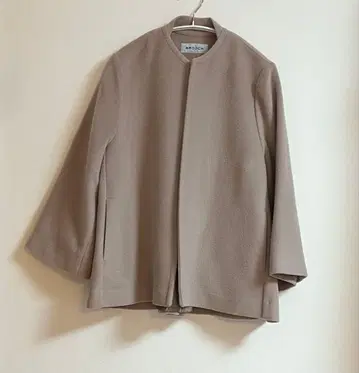 BROOCH 울 코트 (핑크 베이지)