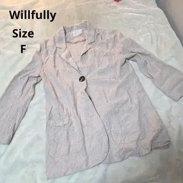 [ 오샤레 Willfully ] 베이지 마 혼방 자켓 사이즈 F