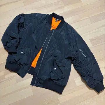 MA-1 블랙 오렌지 자켓 S