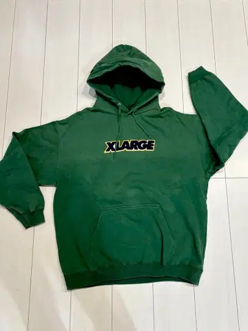 XLARGE 그린 후드 부착 후드티