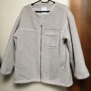 LEPSIM 노카라 자켓 베이지 플리스