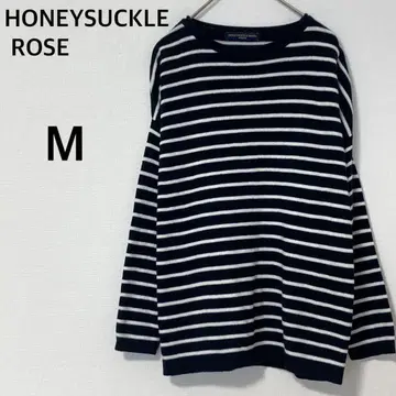 HONEYSUCKLE ROSE 보더 니트 M 크루넥 스웨터 캐주얼