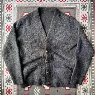 Special 60s 모헤어 가디건 블랙 털 길이 긴 그런지 50s