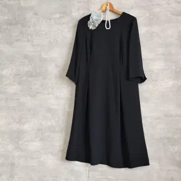 클리닝 완료 새상품급 17호 4L 블랙 포멀 원피스 팔분 소매 관혼상제