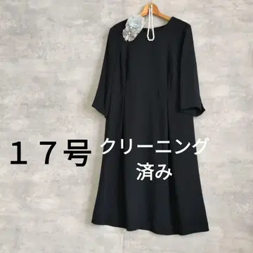 클리닝 완료 새상품급 17호 4L 블랙 포멀 원피스 팔분 소매 관혼상제