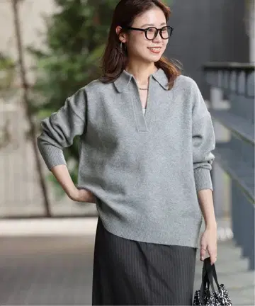 저널 스탠다드 리룸 카라 부착 딥 풀오버