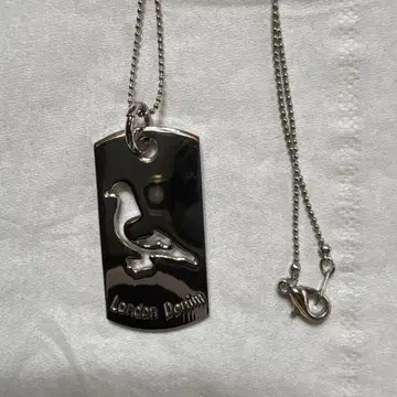 런던 데님 실버 목걸이 도그택