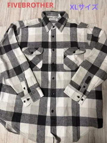 FIVE BROTHER 체크 무늬 플란넬 셔츠 파이브 브라더