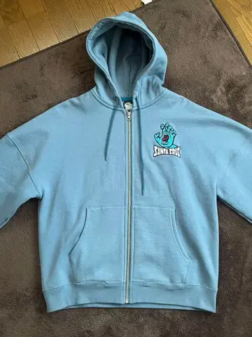 SANTA CRUZ 지퍼 후드티 / 스크리밍 핸드 / 블루