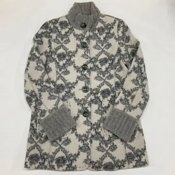 BLANCE 울 코트 자켓 그레이 40 꽃무늬