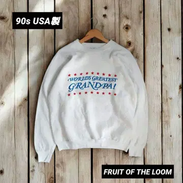 90s US 구제 의류 프룻 오브 더 룸 XL 화이트 맨투맨