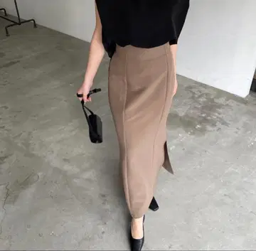 nairo 머메이드 스커트 브라운