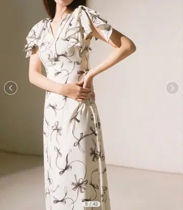 SNIDEL 리본 프린트 원피스 01 사이즈