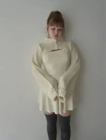 ANDMARY Zoey velour set dress ivory