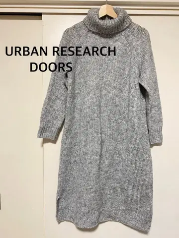 어반 리서치 DOORS 니트 원피스 그레이 터틀 롱