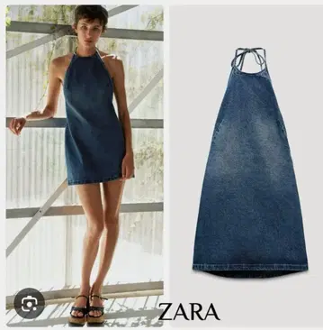 ZARA 데님 홀터넥 원피스