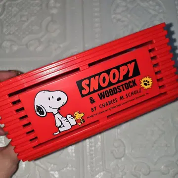 레어 초레어 당시 SNOOPY 로그 박스 소품함 레트로 빨간색