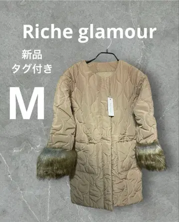 [택 포함 새상품] Riche glamour 베이지 퀼팅 코트 M