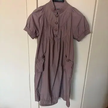 Ray beams 브라운 셔츠 원피스 반팔