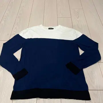 ZARA MAN 네이비 화이트 보더 스웨터 L