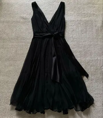 레베카 테일러 실크 쉬폰 원피스 블랙 0