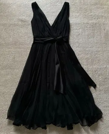 레베카 테일러 실크 쉬폰 원피스 블랙 0