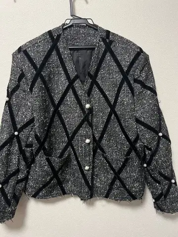 트위드 자켓 펄 버튼 한국 패션 디자인 자켓