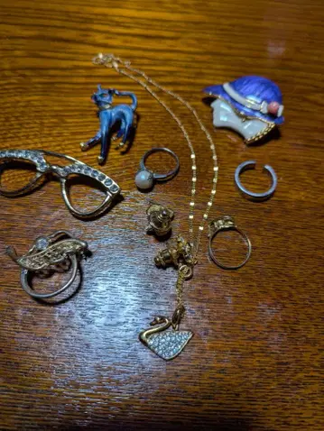 백조 모티브 목걸이 스톤 포함