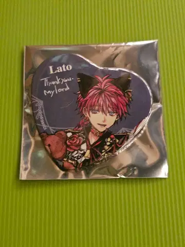 악마 집사와 검은 고양이 아쿠네코 난자타운 하트형 캔뱃지 라토