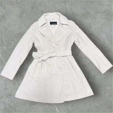 세실 맥비 벨트 플레어 실루엣 베이지 더블 브레스트 코트