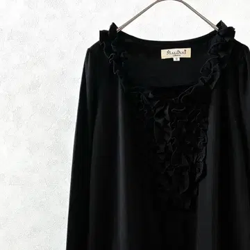 MALIANI 티셔츠 튜닉 긴팔 V넥 가슴 프릴 심플