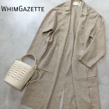 새상품급 고급 윔 가젯 니트 롱 가디건 코트 베이지 가을 겨울