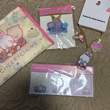산리오 레트로 치어리 참 에코백, 키체인, 메모지 세트, 아크릴 키링