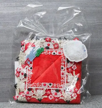 미사용 긴자와 레이스 와 레이스 도스코이 일본 손수건 스모 후지산