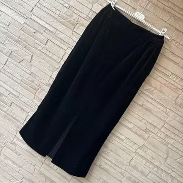 논논도르 벨벳 롱 타이트 스커트 앞 슬릿 꽃 레이스