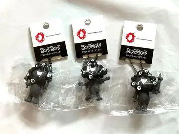만박 블랙 미야쿠미야쿠 PVC 마스코트 키링 ABC 3개 세트 새상품