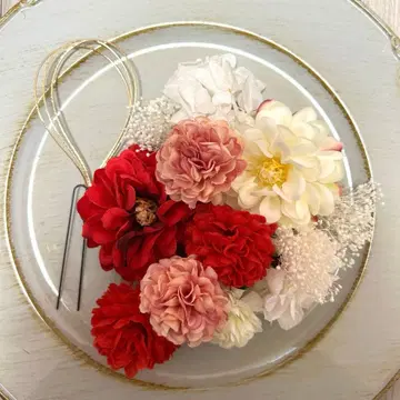 화려한 성인식 졸업식 시치고산 사전 촬영 머리 장식