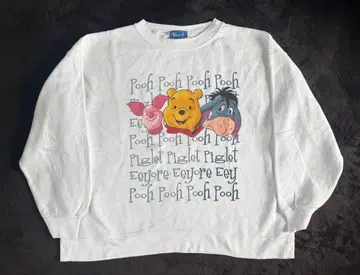 90s 곰돌이 푸 피글렛 이요르 캐릭터 프린트 맨투맨