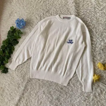 새상품급 Lady Hetcher 니트 캐나다 로고 화이트 코튼 남성용 M