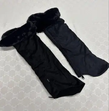 23구 퍼 포함 블랙 레그 워머 방한 의류 니하이 롱