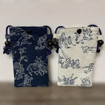 조수기화 숄더 파우치 2종 세트