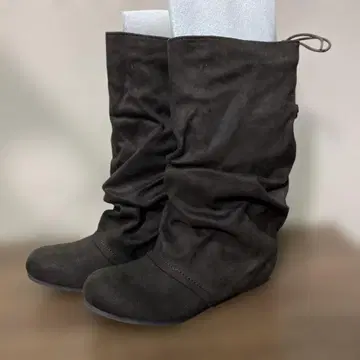 부츠 주름 부츠 브라운 백리본 M