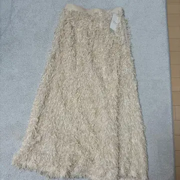 미사용 SLOBE 프린지 디자인 롱 스커트 베이지