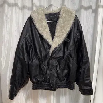 가죽 인조 모피 옷깃 자켓 겨울 두꺼운 원단