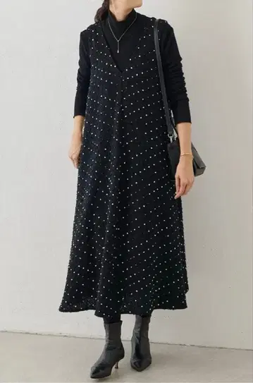 BEARDSLEY 도트 트위드 플레어 원피스 사이즈 0